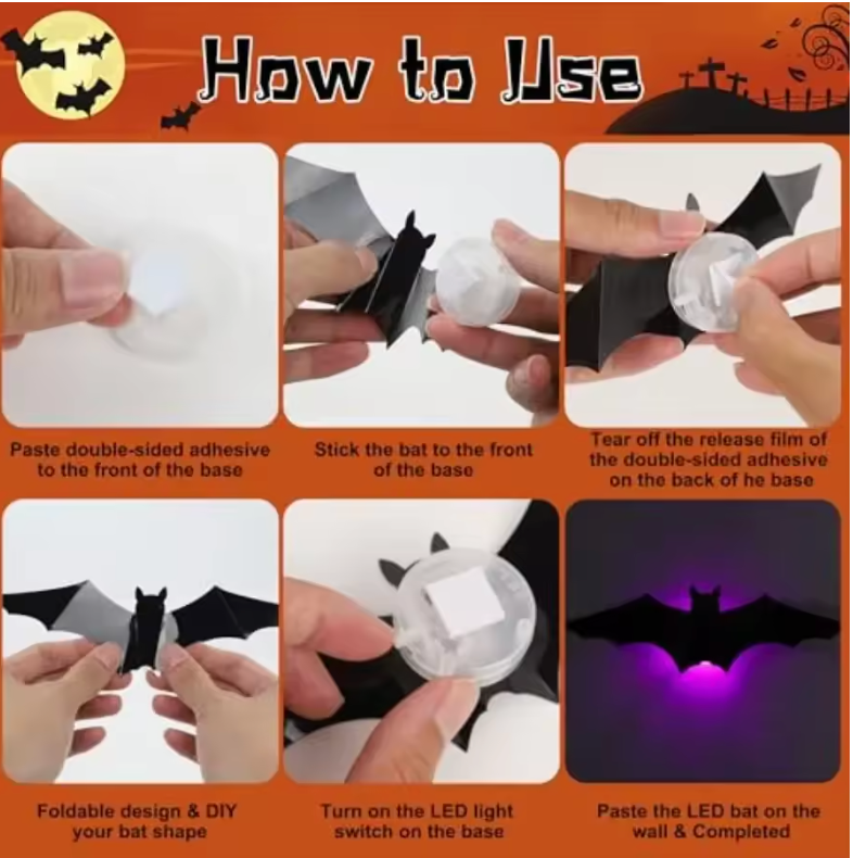 LED bat wall decor